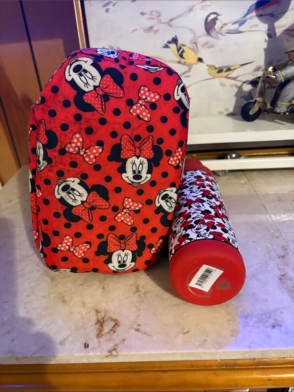 Disney Red and Black Minnie Mouse Lunch Tote with Matching Bottle
